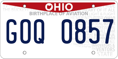 OH license plate GOQ0857