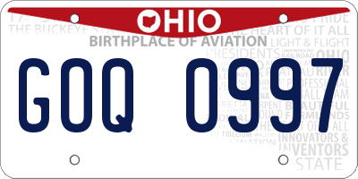 OH license plate GOQ0997