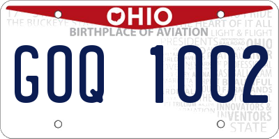 OH license plate GOQ1002