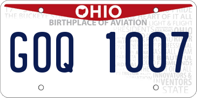 OH license plate GOQ1007
