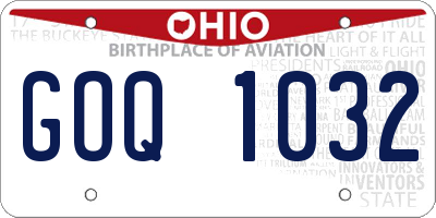 OH license plate GOQ1032