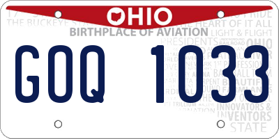 OH license plate GOQ1033