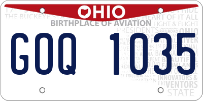 OH license plate GOQ1035