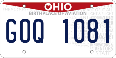 OH license plate GOQ1081