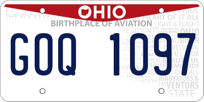 OH license plate GOQ1097