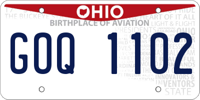 OH license plate GOQ1102
