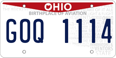 OH license plate GOQ1114