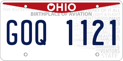 OH license plate GOQ1121