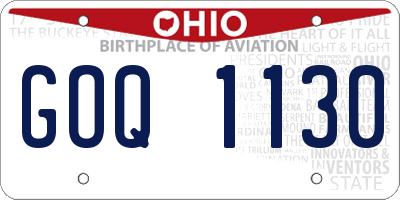 OH license plate GOQ1130