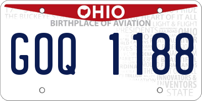 OH license plate GOQ1188