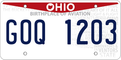 OH license plate GOQ1203
