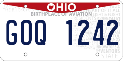 OH license plate GOQ1242