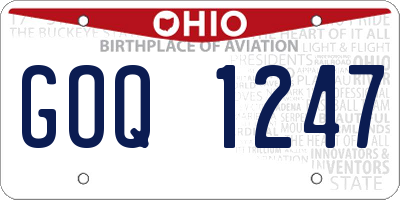OH license plate GOQ1247