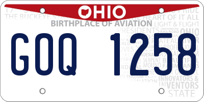 OH license plate GOQ1258