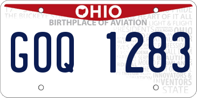 OH license plate GOQ1283