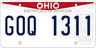 OH license plate GOQ1311