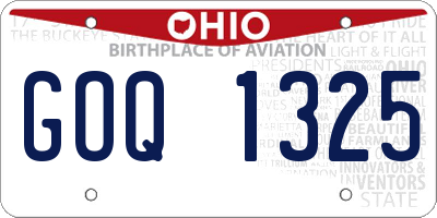 OH license plate GOQ1325