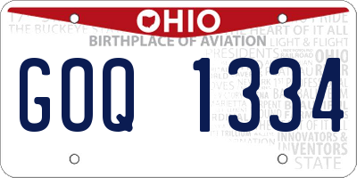 OH license plate GOQ1334