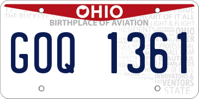 OH license plate GOQ1361