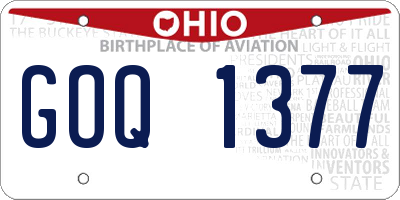 OH license plate GOQ1377