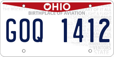OH license plate GOQ1412