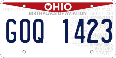 OH license plate GOQ1423