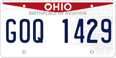 OH license plate GOQ1429