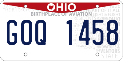 OH license plate GOQ1458