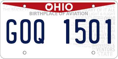 OH license plate GOQ1501