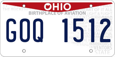 OH license plate GOQ1512