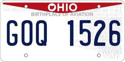 OH license plate GOQ1526
