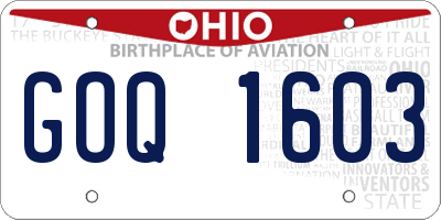 OH license plate GOQ1603