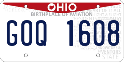 OH license plate GOQ1608