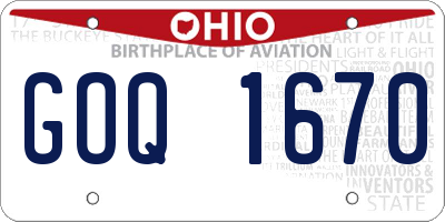 OH license plate GOQ1670