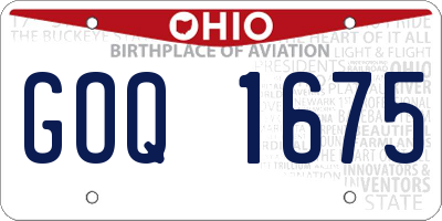 OH license plate GOQ1675