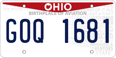 OH license plate GOQ1681