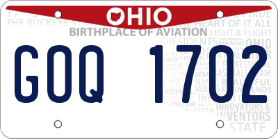 OH license plate GOQ1702