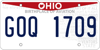 OH license plate GOQ1709