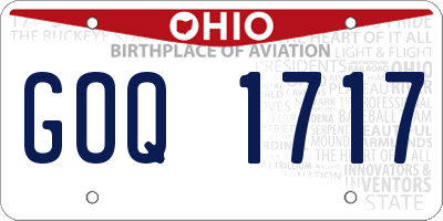 OH license plate GOQ1717