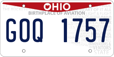 OH license plate GOQ1757