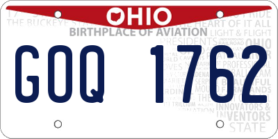 OH license plate GOQ1762