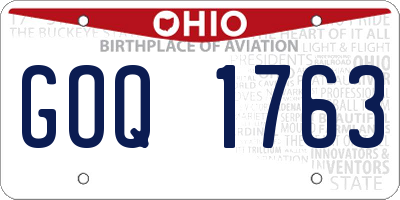 OH license plate GOQ1763