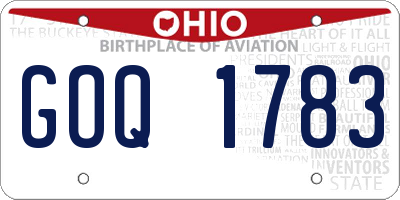OH license plate GOQ1783