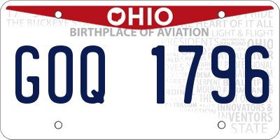 OH license plate GOQ1796