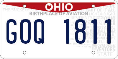 OH license plate GOQ1811