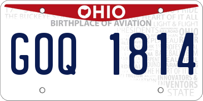 OH license plate GOQ1814