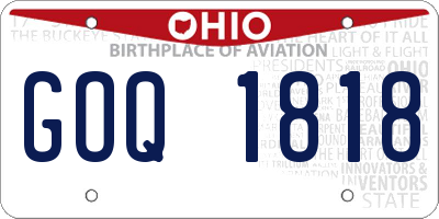 OH license plate GOQ1818