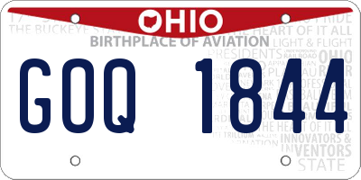 OH license plate GOQ1844