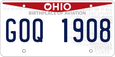 OH license plate GOQ1908