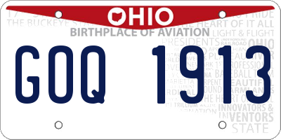 OH license plate GOQ1913